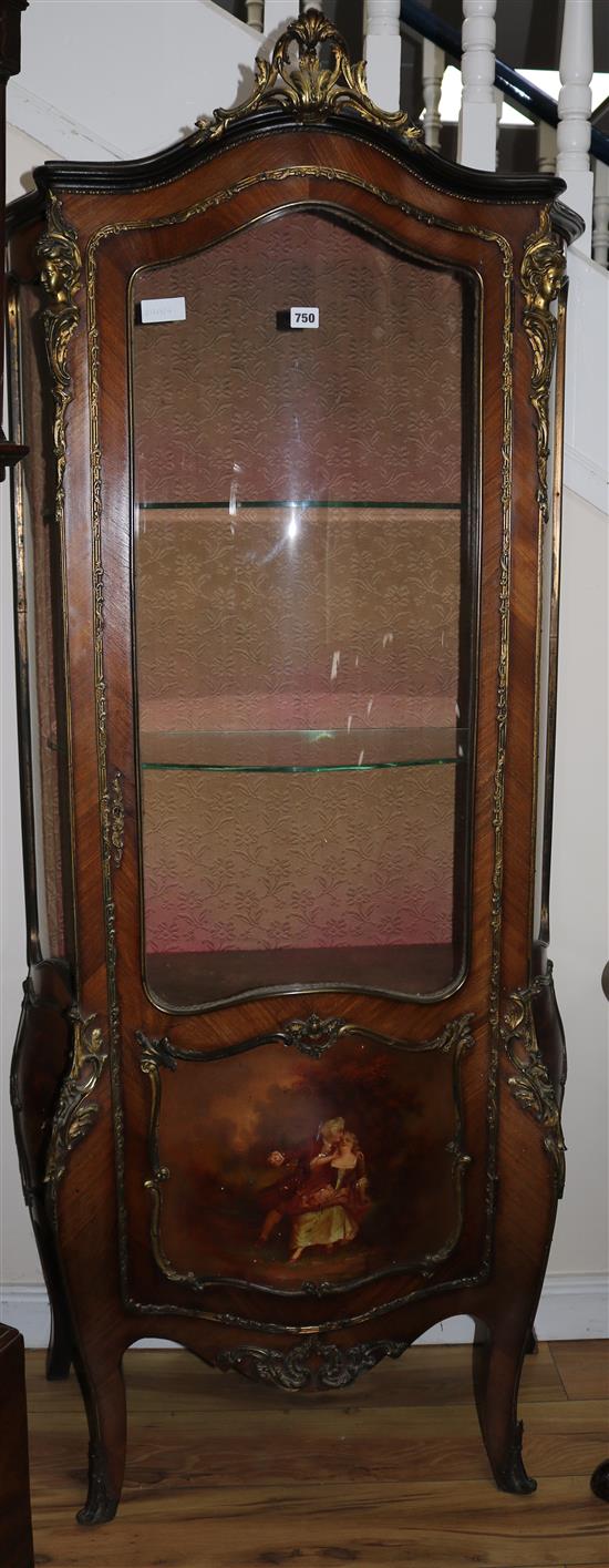 A Louis XV style Vernis Martin vitrine, H.185cm